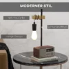 Bordslampa, Industriell Stil, Inkl LED, Metallram, Höjdjusterbar, Svart+trä 4