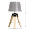 Bordslampa Sänglampa E27 Linnelook, Furu + Polyester, 24x24x45cm (grå) 3