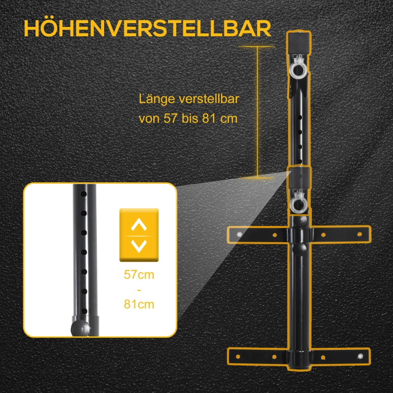 Boxningssäckshållare Väggfäste Boxningssäckshållare Upp Till 100 Kg Lastkapacitet 60-88cm Höjdjusterbar Svart 5