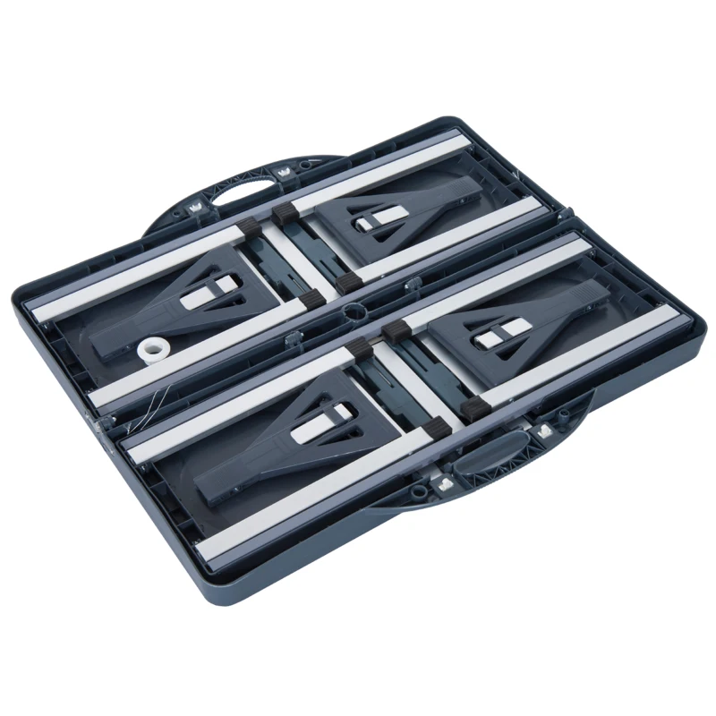 Campingbord I Aluminium Picknickbänk Sittgrupp Trädgårdsbord Med 4 Sittplatser Fällbart Mörkgrå 9