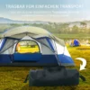 Campingtält 6-8 Personers Tält Familjetält Med Vestibul 2 Fönster Kupoltält PU3000mm För Trekking Festival Glasfiber Blå 518 X 487 X 237 Cm 7