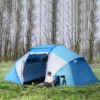 Campingtält Familjetält Tunneltält Med 2 Sovhytter 4-6 Personer Blå L430 X B240 X H170cm 2