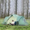 Campingtält För 5-6 Personer, Familjetält, Lampkrokar, Sidofickor, 4,55x2,3x1,8m, Grön/svart 2