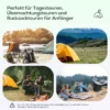 Campingtält För 5-6 Personer, Familjetält, Lampkrokar, Sidofickor, 4,55x2,3x1,8m, Grön/svart 7