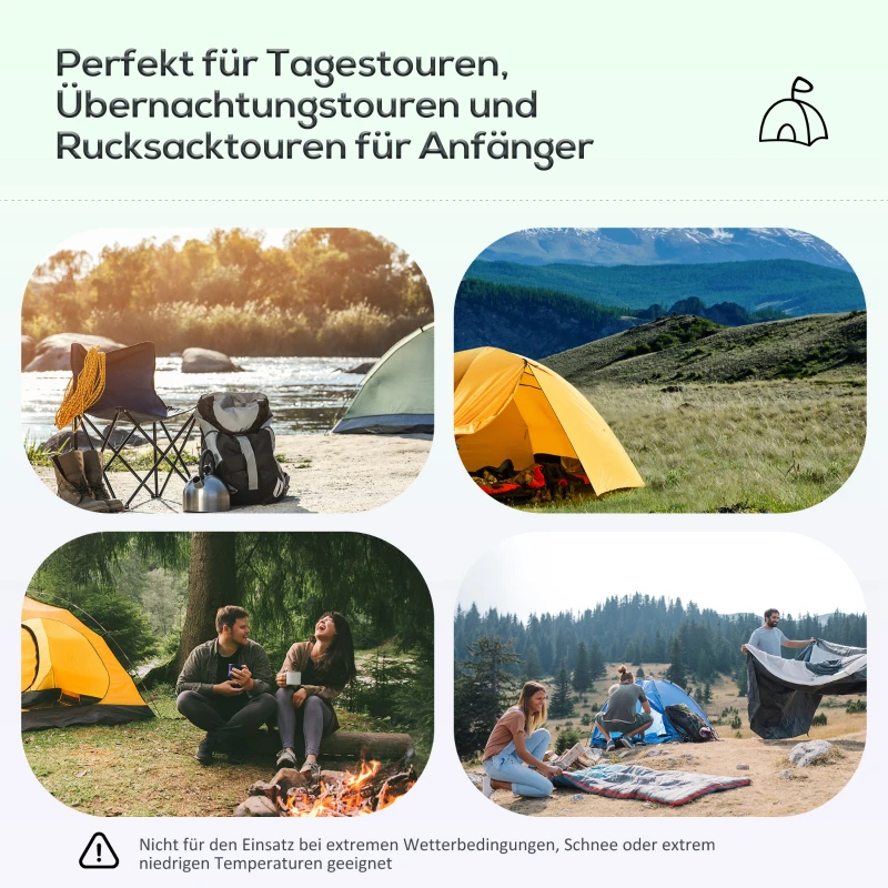 Campingtält För 5-6 Personer, Familjetält, Lampkrokar, Sidofickor, 4,55x2,3x1,8m, Grön/svart 7