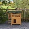 Cat House Cat Hut Pet Hut Asfalttak 2 Nivå 1 Stege Naturlig + Grön 8