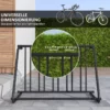 Cykelställ För 3 Cyklar, Väderbeständig, Extra Hållare, 114 X 58 X 75 Cm, Svart 5