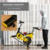 Cykeltränare, Höj- Och Sänkbar Motionscykel, Fitnesscykel, Rulltränare Med Remdrift, LCD Display, Stål, ABS, Gul + Svart, 45,5 X 100 X 101-113 Cm 7