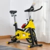 Cykeltränare, Höj- Och Sänkbar Motionscykel, Fitnesscykel, Rulltränare Med Remdrift, LCD Display, Stål, ABS, Gul + Svart, 45,5 X 100 X 101-113 Cm 10