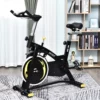 Cykeltränare Motionscykel Fitnesscykel Med Kontinuerligt Motstånd, 10kg Svänghjul, LCD-display, Inomhuscykel, Justerbar I Höjdled, Stål, Svart + Gul, 47 X 120 X 104,5-117 Cm 2