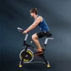 Cykeltränare Motionscykel Fitnesscykel Med Kontinuerligt Motstånd, 10kg Svänghjul, LCD-display, Inomhuscykel, Justerbar I Höjdled, Stål, Svart + Gul, 47 X 120 X 104,5-117 Cm 10