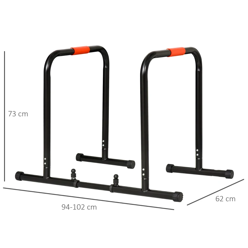 Dip Bars Fitness Paralletter Push Up Dip Station Justerbar Fitness Multifunktionellt Stål Svart 94/102 X 62 X 73 Cm 3