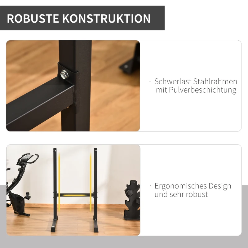 Dip Station Dip Stativ Dip Dipper Bar Stativ Magträning Ryggträning Stål Svart 104 X 70,5 X 122 Cm 6