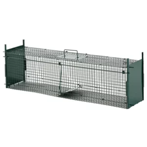 Djurfälla Mårdfälla För Kaniner Kattfälla Råtta 2 Ingångar Handtag Metall Mörkgrön 100L X 25W X 28H Cm 1