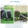 Dog Buggy Hundvagn Pet Buggy Säkerhetskoppel Reflexer 140 Cm X 72,5 Cm X 108 Cm Grå 5