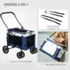 Dog Buggy Pet Buggy Hundvagn Vikbar Avtagbar Korg 81 X 58 X 97,5 Cm Svart + Blå + Vit 5