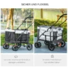 Dog Buggy Pet Buggy Hundvagn Vikbar Avtagbar Korg 81 X 58 X 97,5 Cm Svart + Grå + Vit 6