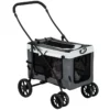 Dog Buggy Pet Buggy Hundvagn Vikbar Avtagbar Korg 81 X 58 X 97,5 Cm Svart + Grå + Vit 10