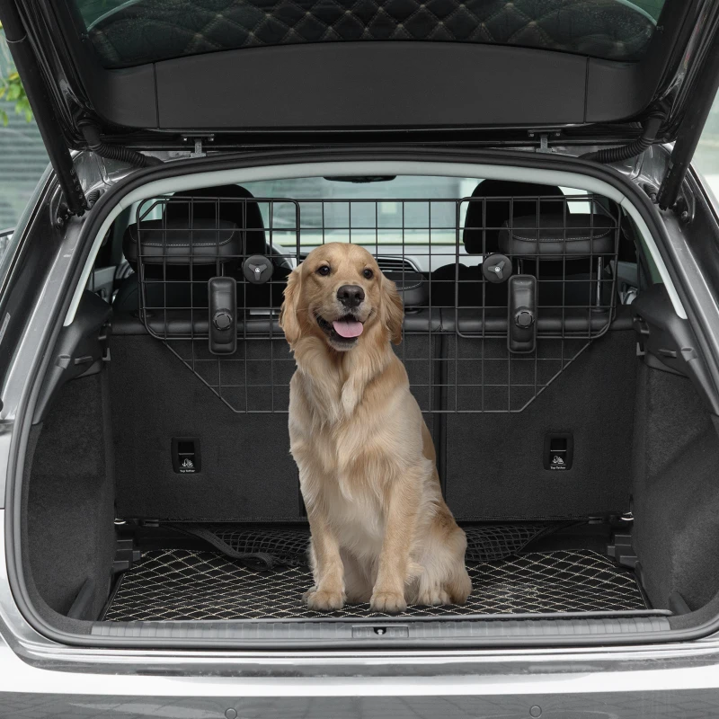 Dog Guard Car Universal Boot Gate Dog Gate Divider Justerbar Metall Svart (90-120) X 40,5 Cm 2