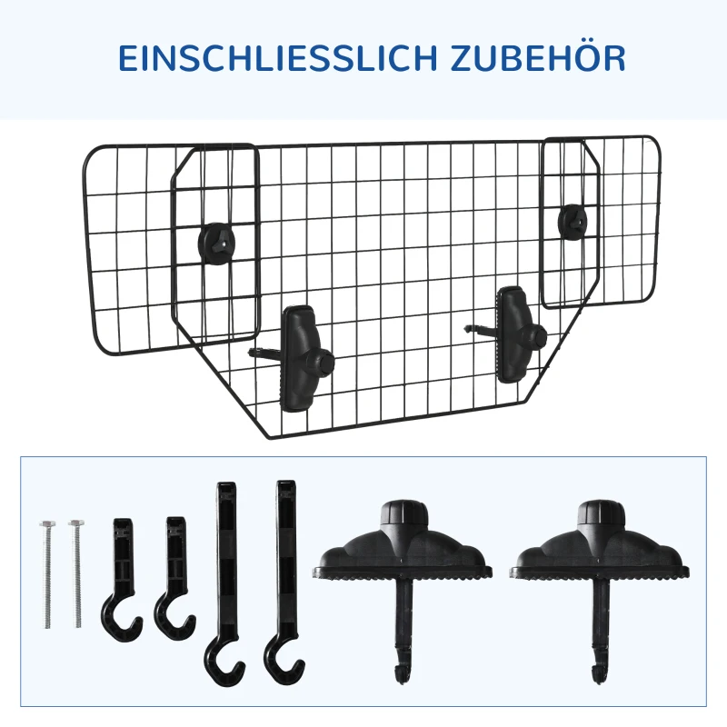 Dog Guard Car Universal Boot Gate Dog Gate Divider Justerbar Metall Svart (90-120) X 40,5 Cm 6