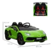 Elbil För Barn 12V Lamborghini SVJ Licensierad Barnfordon Barnbil För 3-8 år Med Fjärrkontroll 2 X 550 Motorer MP3/USB Lätt Musik Metall Grön 123 X 66,5 X 45,5 Cm 3