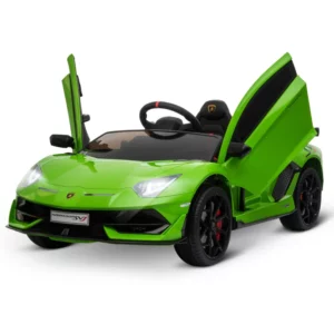 Elbil För Barn 12V Lamborghini SVJ Licensierad Barnfordon Barnbil För 3-8 år Med Fjärrkontroll 2 X 550 Motorer MP3/USB Lätt Musik Metall Grön 123 X 66,5 X 45,5 Cm 1