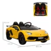 Elbil För Barn 12V Lamborghini SVJ Licensierad Barnfordon Barnbil För 3-8 år Med Fjärrkontroll 2 X 550 Motorer MP3/USB Lätt Musik Metall Gul 123 X 66,5 X 45,5 Cm 3