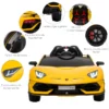 Elbil För Barn 12V Lamborghini SVJ Licensierad Barnfordon Barnbil För 3-8 år Med Fjärrkontroll 2 X 550 Motorer MP3/USB Lätt Musik Metall Gul 123 X 66,5 X 45,5 Cm 5