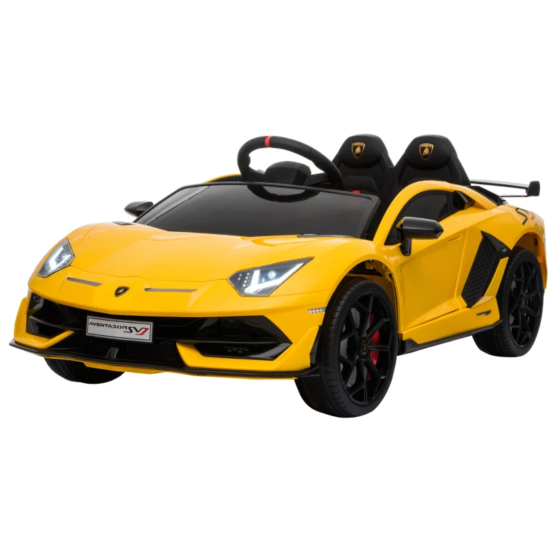 Elbil För Barn 12V Lamborghini SVJ Licensierad Barnfordon Barnbil För 3-8 år Med Fjärrkontroll 2 X 550 Motorer MP3/USB Lätt Musik Metall Gul 123 X 66,5 X 45,5 Cm 1