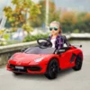 Elektrisk Barnbil, Licensierad Lamborghini Aventador, Slagdörrar, Musik, Horn, För 3-5 år, Röd 2