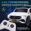 Elektrisk Barnbil, Licensierad Mercedes-Benz EQA, 3-8 Km/h, Musik, Strålkastare, Signalhorn, Fjärrkontroll, Vit 5