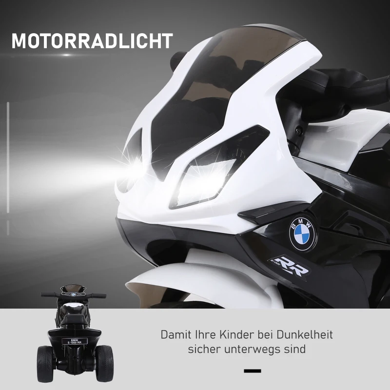 Elektrisk Barnmotorcykel Barnfordon Licensierad Av BMW S1000RR Elektrisk Trehjuling Med Batteri Stål Svart 66 X 37 X 44 Cm 4