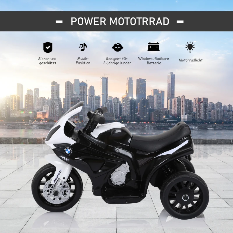 Elektrisk Barnmotorcykel Barnfordon Licensierad Av BMW S1000RR Elektrisk Trehjuling Med Batteri Stål Svart 66 X 37 X 44 Cm 5