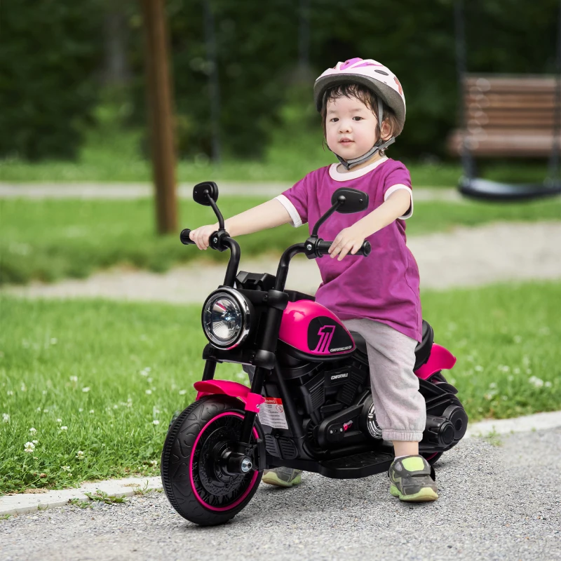 Elektrisk Barnmotorcykel Med Stödhjul, Strålkastare, 1,5 Till 3 Km/h, För Barn I åldern 1,5 Till 3 år, Rosa 2