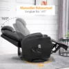 Elektrisk Massagestol, Avslappningsstol, TV-stol, Massagefunktion, 5 Massagelägen, Liggfunktion, Konstläder, Trä, Metall, Skum, Svart, 84 X 92 X 109 Cm 5