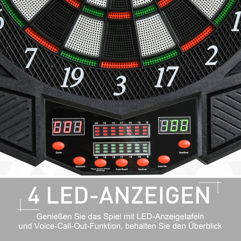 Elektronisk Darttavla Dartskiva Med Dörr LED-display Ljudeffekter 12 Dart 12 Darthuvuden 27 Spel Och 216 Träffalternativ För 8 Spelare 49 X 54,6 X 5,5 Cm 5