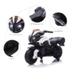 Elmotorcykel Barnelbil Elbarnmotorcykel Barnfordon 6V LED-ljus Simulerat Motorljud Metall + PP Svart + Vit 88,5x 42,5x49 Cm 6