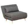 Enkel Bäddsoffa Bäddsoffa Hopfällbar Soffa Justerbart Ryggstöd Solstol Nordic Scandinavian 25D Skumhus Imitation Linne Gran Trä Grå 94 X 78 X 80 Cm 1