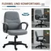 Executive Stol Med Massagefunktion Massagestol Höjdjusterbar Snurrstol Kontorsstol Ergonomisk Linjedesign Med USB-gränssnitt Höjdjusterbar Polyester PP Grå 59 X 63 X 92-101 Cm 6