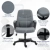 Executive Stol Med Massagefunktion Massagestol Höjdjusterbar Snurrstol Kontorsstol Ergonomisk Linjedesign Med USB-gränssnitt Höjdjusterbar Polyester PP Grå 59 X 63 X 92-101 Cm 7