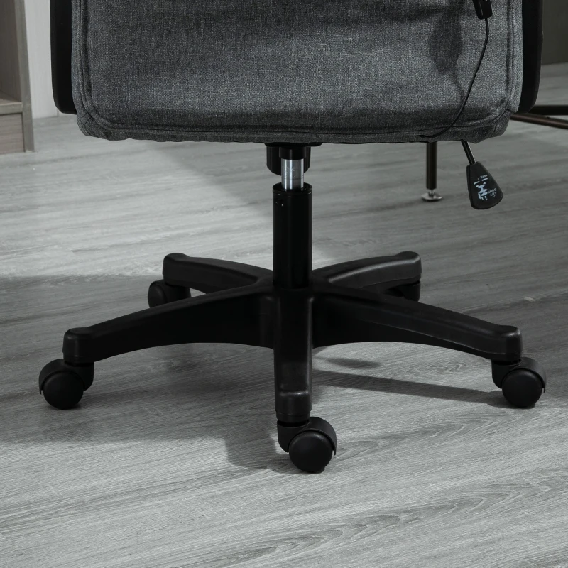 Executive Stol Med Massagefunktion Massagestol Höjdjusterbar Snurrstol Kontorsstol Ergonomisk Linjedesign Med USB-gränssnitt Höjdjusterbar Polyester PP Grå 59 X 63 X 92-101 Cm 8