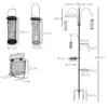Fågelmatningsstationsset Av Stål, Höjd 208 Cm, Inklusive 4 Krokar, Fågelbad, Utfodringsplatta, Komplett Foderpelare, Fågelmatarstation, Svart 3