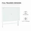 Fällbart Bord Trädgårdsbord Med 42mm 50mm Paraplyhål Hopfällbart Bord Hopfällbart Sidobord Balkongbord Picknickbord Matbord Metall Härdat Glas Vit 110 X 70 X 70 Cm 5