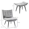 Fåtölj Med Ottoman, Accent Chair Set, Relax Chair Med Fotstöd, Grå + Svart 3