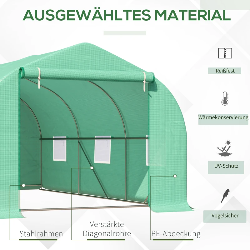 Folie Växthusfolie Växthus Växthus Tidig Bädd Växthus Tomathus Sadeltak 450 300W 205H Cm 6