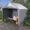 Folieodlingshus, Odlingsbod I Trädgården, Foliegarage, Galvaniserat Stål, PE, Grå 2 X 2 X 2 M 2