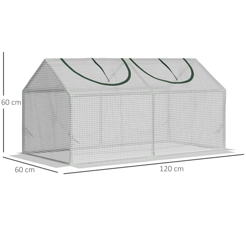 Folieväxthus Med Fönster PE Växthus Tomathus Tidig Säng 120 X 60 X 60 Cm Vit 3