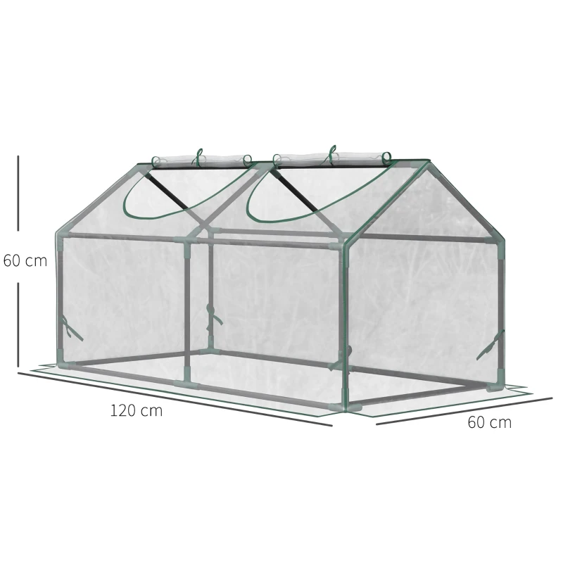 Folieväxthus Med Fönster PVC Växthus Tomathus Tidig Säng 120 X 60 X 60 Cm Transparent 3