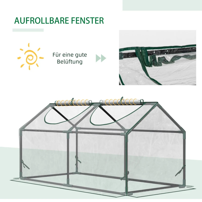 Folieväxthus Med Fönster PVC Växthus Tomathus Tidig Säng 120 X 60 X 60 Cm Transparent 5