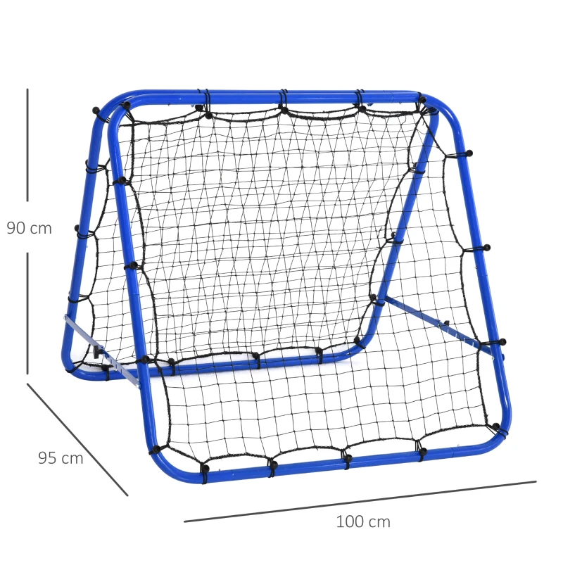 Football Rebounder Kickback Goal Rebound Wall Net Dubbelsidig Rebound Justerbar I 5 Nivåer Stålblå 100 X 95 X 90 Cm 3